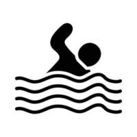 natação vetor sólido ícone Projeto ilustração. olímpico símbolo em branco fundo eps 10 Arquivo