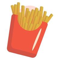 batatas fritas. comida rápida. comida sem qualidade. estilo de desenho animado. vetor