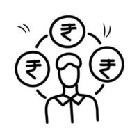 internacional moeda vetor esboço ícone Projeto ilustração. bancário e finança símbolo em branco fundo eps 10 Arquivo