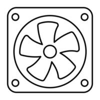 uma linear Projeto ícone do computador ventilador vetor