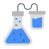 um ícone de design editável de frasco químico com conta-gotas mostrando o conceito de experimento vetor