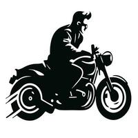 motociclista silhueta logotipo vetor