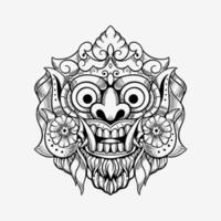 demon mask bali indonesia tshirt ilustração. vetor