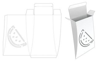 caixa de travesseiro com molde de estêncil em formato de melancia vetor