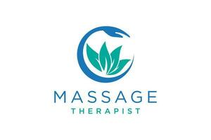 massagem logotipo Projeto. trabalho manual ou mão Cuidado. logotipo para uma beleza salão ou massagem. vetor