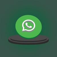 mídia social 3d render ícone do Whatsapp vetor