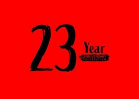 23 anos aniversário celebração logotipo em vermelho fundo, 23 número logotipo projeto, 23º aniversário logotipo, logótipo aniversário, vetor aniversário para celebração, poster, convite cartão