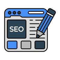 na moda Projeto ícone do seo escrevendo vetor