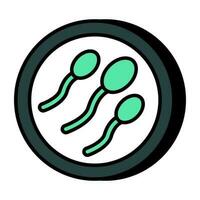 um ícone de design exclusivo de espermatozóides, células reprodutivas de correio vetor