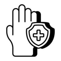 criativo Projeto ícone do seguro mão vetor