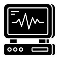 um ícone de design exclusivo do monitor ecg vetor