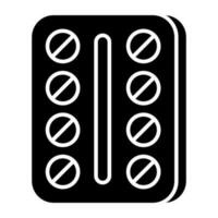 um ícone de design editável de tira de pílulas vetor