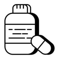 um ícone de design exclusivo do frasco de comprimidos vetor