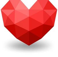 coração geométrico vermelho isolado vetor