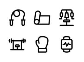 conjunto simples de ícones de linha de vetor relacionados a fitness