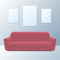 Elementos de Design de interiores de sala de estar moderna aconchegante vetor