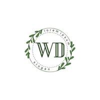 wd inicial beleza floral logotipo modelo vetor