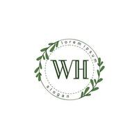 wh inicial beleza floral logotipo modelo vetor