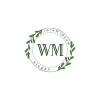 wm inicial beleza floral logotipo modelo vetor