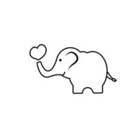 bebê elefante ícone vetor. circo ilustração placa. amor símbolo. vetor