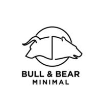 urso-touro premium com design de logotipo preto de financiamento de vetor econômico