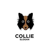 design de logotipo simples de cachorro collie vetor