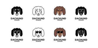 logotipo de cachorro dachshund vetor