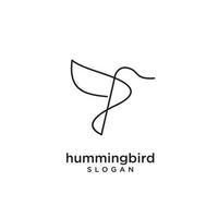 Hummingbird line Abstract Simple Modern Logo Icon Design vetor