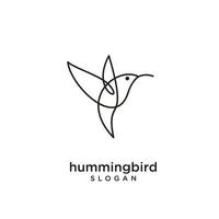 Desenho do ícone do logotipo da linha do colibri vetor