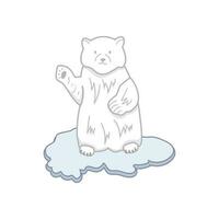 polar ursos em Derretendo gelo vencimento para a efeito do global aquecimento vetor