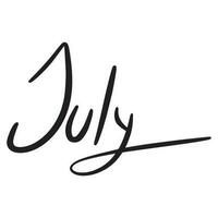 Julho moderno escrito a mão citar ,bom para gráfico Projeto recursos, panfletos, cartas, cartazes, bandeiras, livros, e mais. vetor