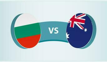 Bulgária versus Austrália, equipe Esportes concorrência conceito. vetor