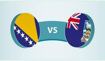 Bósnia e herzegovina versus Falkland ilhas, equipe Esportes concorrência conceito. vetor