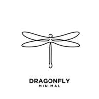 logotipo da linha de libélula bonita de luxo simples vetor