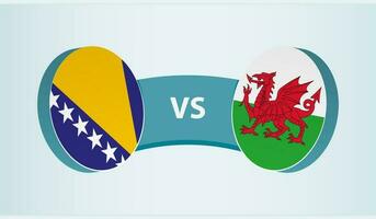 Bósnia e herzegovina versus País de Gales, equipe Esportes concorrência conceito. vetor
