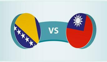 Bósnia e herzegovina versus Taiwan, equipe Esportes concorrência conceito. vetor