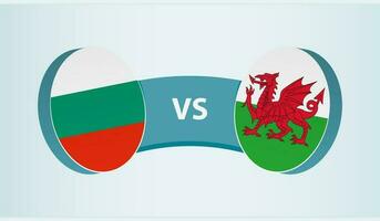 Bulgária versus País de Gales, equipe Esportes concorrência conceito. vetor