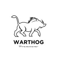 warthog linha simples desenho de ilustração vetorial vetor