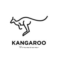 kangaroo wallaby line logo vector icon ilustração premium