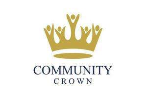 dourado humano coroa para unidade diversidade comunidade caridade Fundação logotipo Projeto vetor