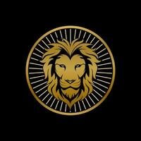leão cabeça logotipo mascote Projeto. luxo leão logotipo. leão casaco do braços logotipo vetor ilustração