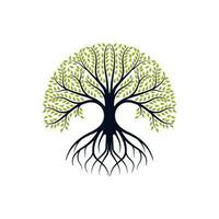 design de logotipo de árvore vibrante, vetor de árvore. inspiração de design de logotipo de árvore da vida