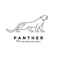design de ilustração de logotipo de linha de vetor de pantera negra premium