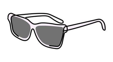 óculos dentro contínuo linha arte desenhando estilo. frente Visão do Óculos minimalista Preto linear esboço isolado em branco fundo. vetor ilustração