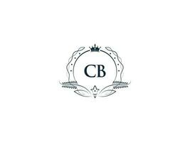 mínimo cb logotipo ícone, criativo feminino coroa cb bc carta logotipo imagem Projeto vetor