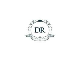 inicial dr feminino logotipo, criativo luxo coroa dr rd carta logotipo ícone vetor