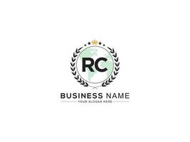 real coroa rc logotipo ícone, inicial luxo rc logotipo carta vetor arte
