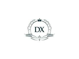 inicial dx feminino logotipo, criativo luxo coroa dx xd carta logotipo ícone vetor