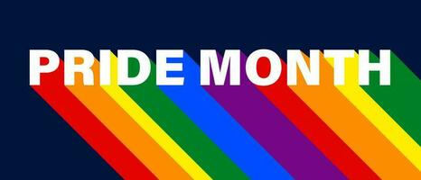 lgbt orgulho mês fundo, lgbt cores arco Iris bandeira com texto. bandeira, poster, modelo, vetor