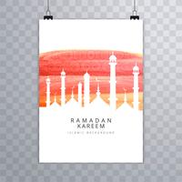 Cartão bonito design de brochura Ramadan Kareem vetor